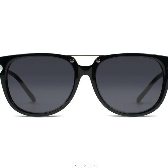 Vint & York Caper Sunglasses Shiny Black with Silver Accents NEW main image 2